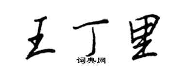王正良王丁里行书个性签名怎么写