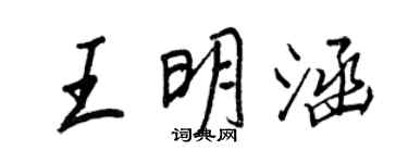 王正良王明涵行书个性签名怎么写