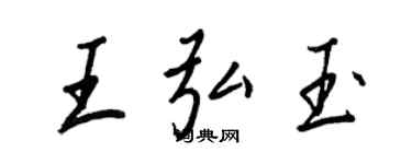 王正良王弘玉行书个性签名怎么写