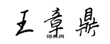 王正良王章鼎行书个性签名怎么写