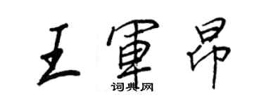 王正良王军昂行书个性签名怎么写