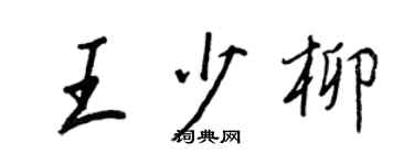 王正良王少柳行书个性签名怎么写