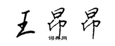 王正良王昂昂行书个性签名怎么写