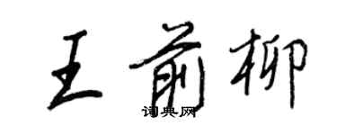 王正良王前柳行书个性签名怎么写