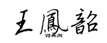 王正良王凤韶行书个性签名怎么写
