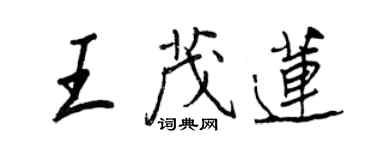 王正良王茂莲行书个性签名怎么写