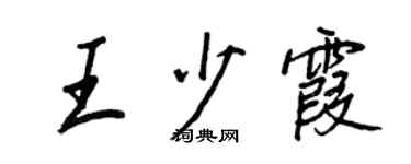 王正良王少霞行书个性签名怎么写
