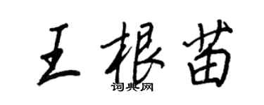 王正良王根苗行书个性签名怎么写