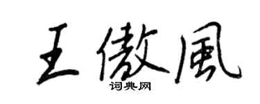 王正良王傲风行书个性签名怎么写