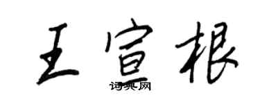 王正良王宣根行书个性签名怎么写