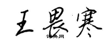 王正良王畏寒行书个性签名怎么写