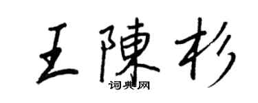王正良王陈杉行书个性签名怎么写