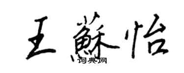 王正良王苏怡行书个性签名怎么写
