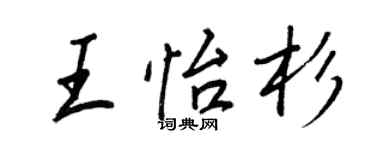 王正良王怡杉行书个性签名怎么写