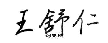 王正良王舒仁行书个性签名怎么写