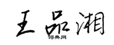 王正良王品湘行书个性签名怎么写