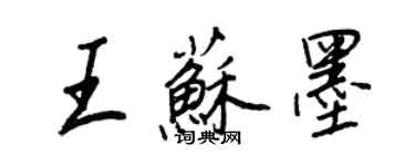 王正良王苏墨行书个性签名怎么写