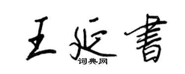 王正良王延书行书个性签名怎么写