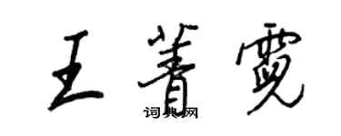 王正良王菁霓行书个性签名怎么写