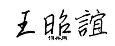 王正良王昭谊行书个性签名怎么写