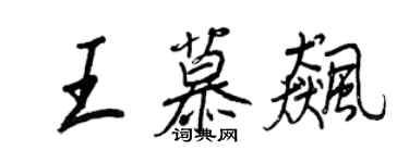 王正良王慕飚行书个性签名怎么写