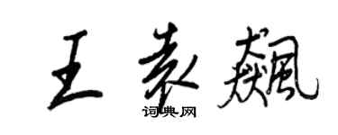 王正良王袁飚行书个性签名怎么写