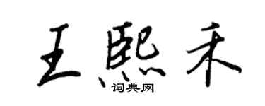 王正良王熙禾行书个性签名怎么写