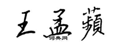 王正良王孟苹行书个性签名怎么写