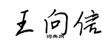 王正良王向信行书个性签名怎么写