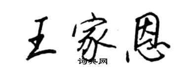 王正良王家恩行书个性签名怎么写