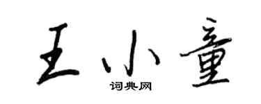 王正良王小童行书个性签名怎么写