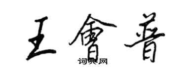 王正良王会普行书个性签名怎么写