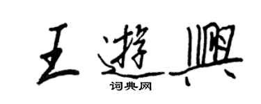 王正良王游兴行书个性签名怎么写