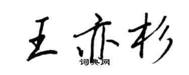 王正良王亦杉行书个性签名怎么写