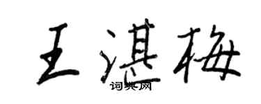 王正良王湛梅行书个性签名怎么写