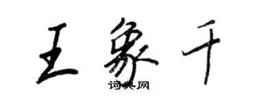 王正良王象千行书个性签名怎么写