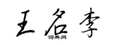 王正良王名李行书个性签名怎么写