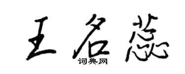 王正良王名蕊行书个性签名怎么写
