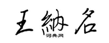 王正良王纳名行书个性签名怎么写