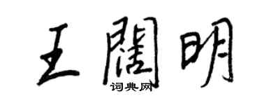 王正良王阔明行书个性签名怎么写