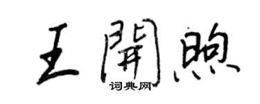 王正良王开煦行书个性签名怎么写