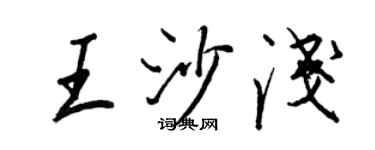 王正良王沙浅行书个性签名怎么写