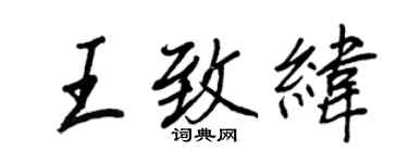 王正良王致纬行书个性签名怎么写