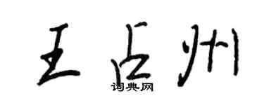王正良王占州行书个性签名怎么写