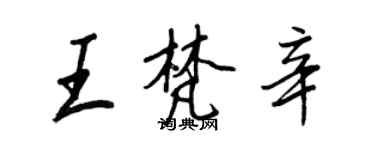 王正良王梵辛行书个性签名怎么写