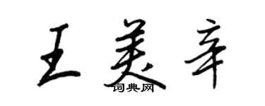 王正良王美辛行书个性签名怎么写