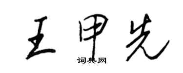 王正良王甲先行书个性签名怎么写