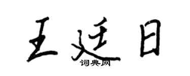 王正良王廷日行书个性签名怎么写