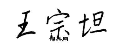 王正良王宗坦行书个性签名怎么写
