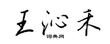 王正良王沁禾行书个性签名怎么写